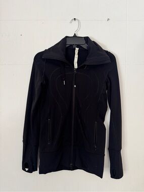 Lululemon black Women's Zip Front Jacket - High Collar with Hood- size 2